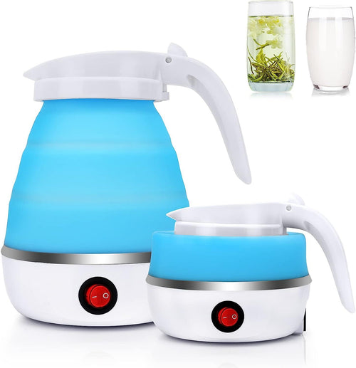 Foldable Silicone Kettle with Stainless Steel Bottom Travel Kettle Mini Portable Kettle 600W 600ml for Outdoor Hiking Survival Holiday - Oshi.pk - Buy & Sell Online