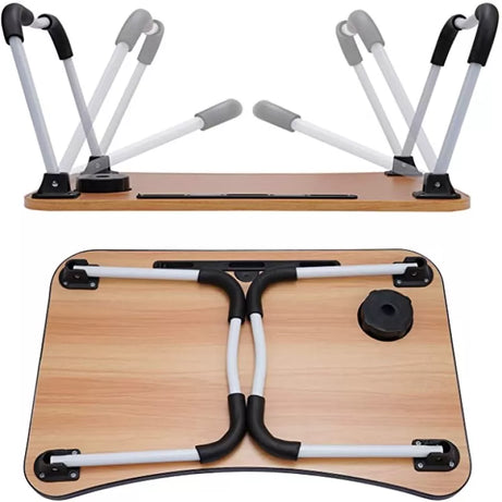 Folding Laptop Table with Tablet and Phone Slot Portable Lap Desk - Oshi.pk - Buy & Sell Online