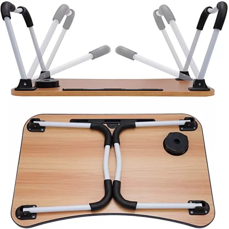 Folding Laptop Table with Tablet and Phone Slot Portable Lap Desk - Oshi.pk - Buy & Sell Online