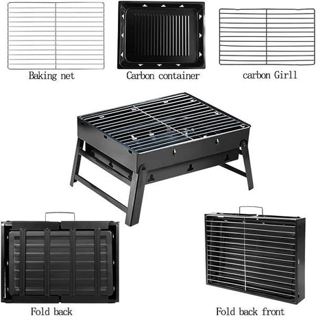 Folding Portable Barbecue Charcoal Grill Barbecue Desk Tabletop Outdoor