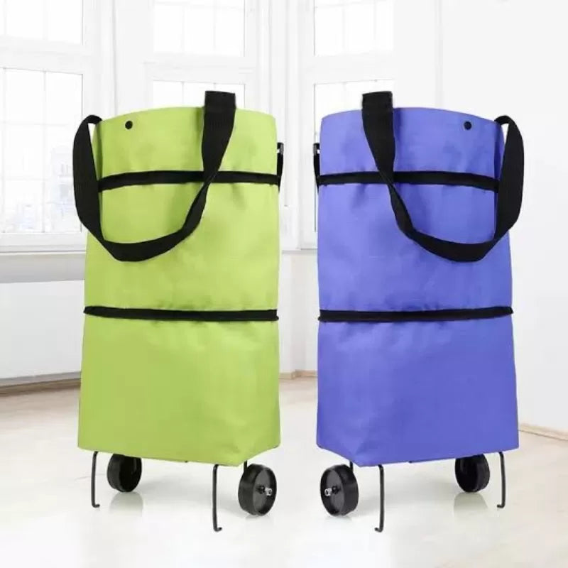 Folding Shopping Pull Cart Trolley Bag With Wheels