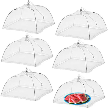 Food Cover Umbrella Foldable Household Washable Mesh Food Lid Picnic Barbecue Party Anti Fly Mosquito Net Tent Dust Covers