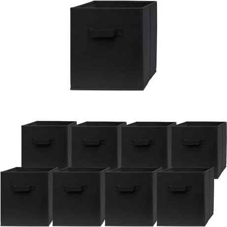Fordable Fabric Cube Storage Box Square Bins Cloth Organizer Storage Baskets Folding Nursery Closet Drawer Features Dual Handles Pack of 2 - Oshi.pk - Buy & Sell Online