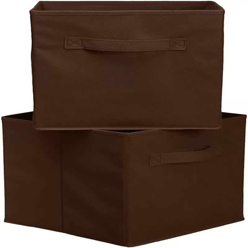 Fordable Fabric Cube Storage Box Square Bins Cloth Organizer Storage Baskets Folding Nursery Closet Drawer Features Dual Handles Pack of 2 - Oshi.pk - Buy & Sell Online