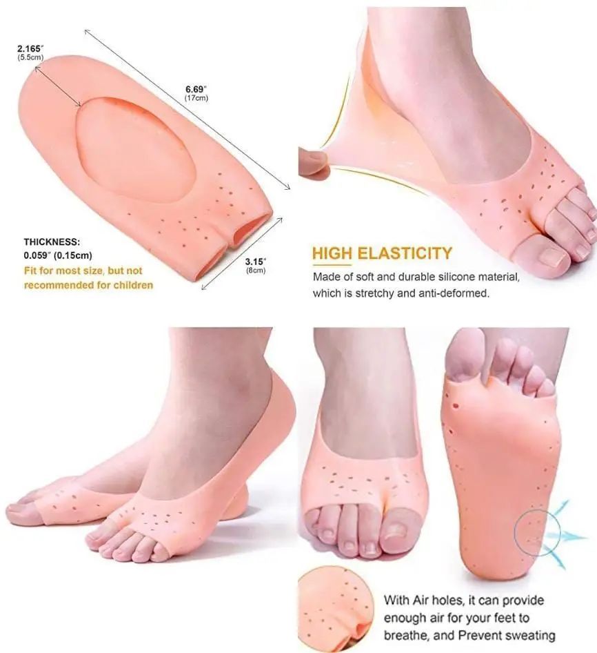 Forefoot Pads Silicone Insoles Orthopedic Shoe Pad Pain Relief Silicone Boat Socks For Women Toe Separator Foot Care Products - Oshi.pk - Buy & Sell Online