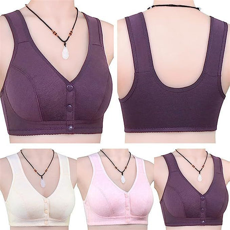 Front Button Comfortable Gather Bra Breathable Thin Section Soft Women Bra - Oshi.pk - Buy & Sell Online