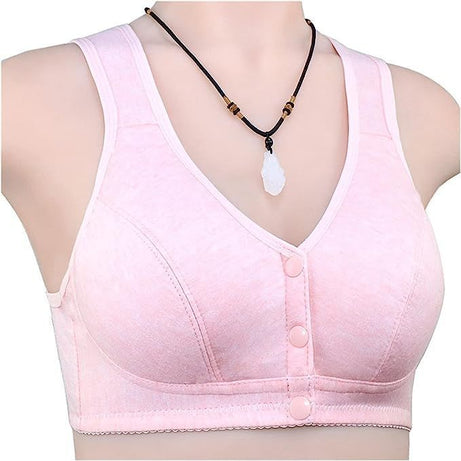 Front Button Comfortable Gather Bra Breathable Thin Section Soft Women Bra - Oshi.pk - Buy & Sell Online