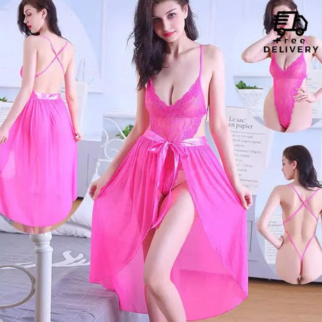 2-Pcs Floral Design Nightwear Lingerie - Oshi.pk - Buy & Sell Online