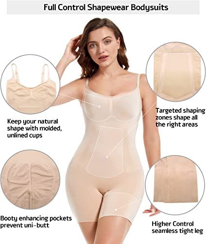 Women Tummy Control Shapewear Mid-Thigh Seamless Full Body Shaper - Oshi.pk - Buy & Sell Online