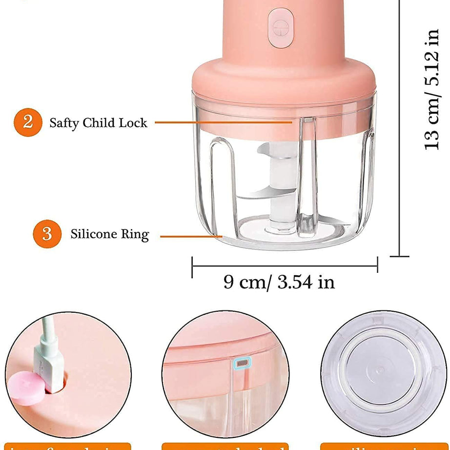 Garlic Chopper, Mini Food Processor, Garlic Press Mincer, Garlic Masher with Sharp Blades Waterproof Vegetable Chopper for Garlic, Fruits, Onions, Veg - Oshi.pk - Buy & Sell Online