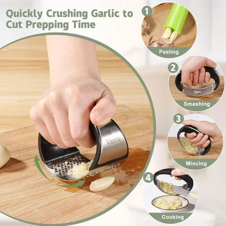 Garlic Press, Manual Garlic Press Rocker With Handle, Stainless Steel Garlic Crusher Masher, Ginger Garlic Chopper Kitchen Gadget Tool Garlic Cutter, - Oshi.pk - Buy & Sell Online