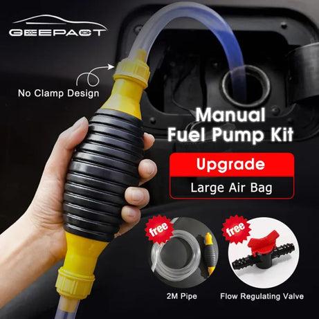 Geepact 2M Oil Pump With Valve Manual High Flow Siphon Hand Pump Fuel Liquid Transfer Pump Manual Portable Manual Car Fuel Transfer Pum for Gas Gasoli