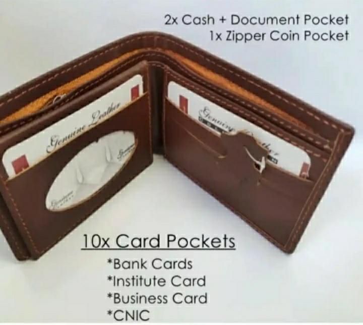 Genuine Cow Leather Men's Purse Wallet For Men BiFold Compact Size Wallet Clasp - Oshi.pk - Buy & Sell Online