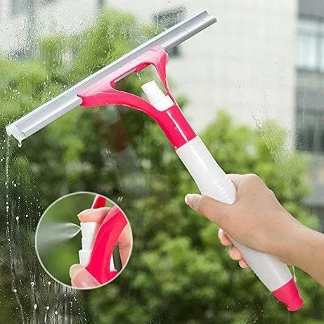 Glass Wiper With Inbuilt Spray Bottle, 2 in 1 Window Cleaner