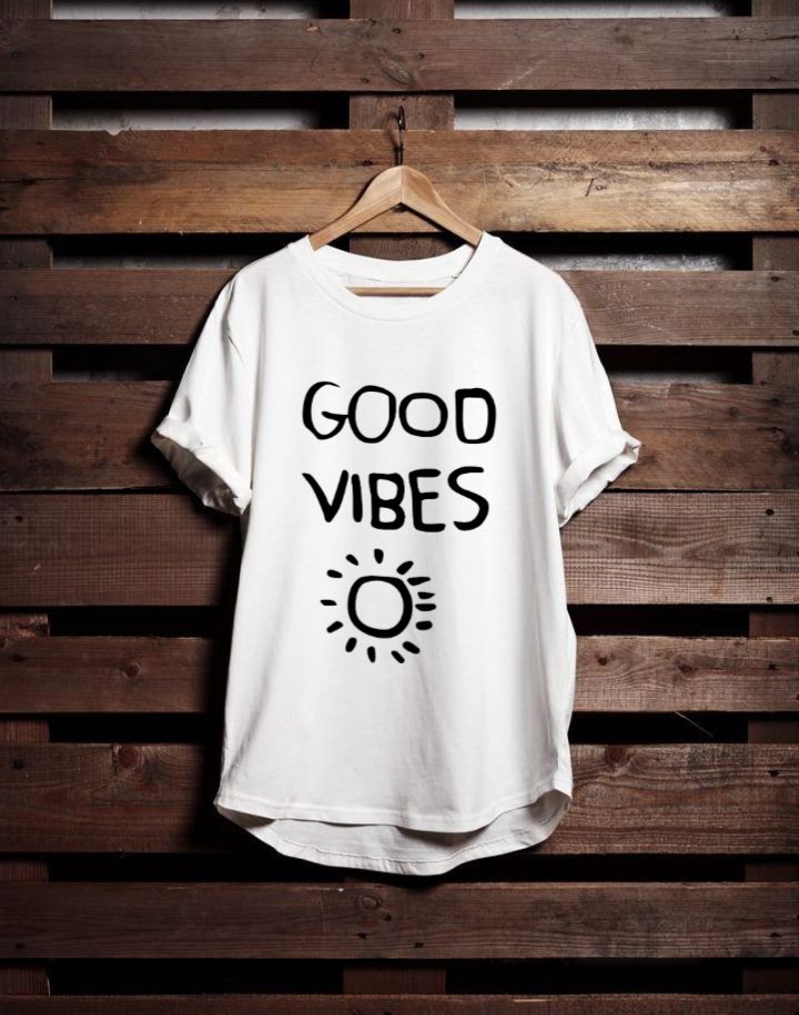 Good Vibes Printed Cotton White T Shirt For Summer Collection - Oshi.pk - Buy & Sell Online