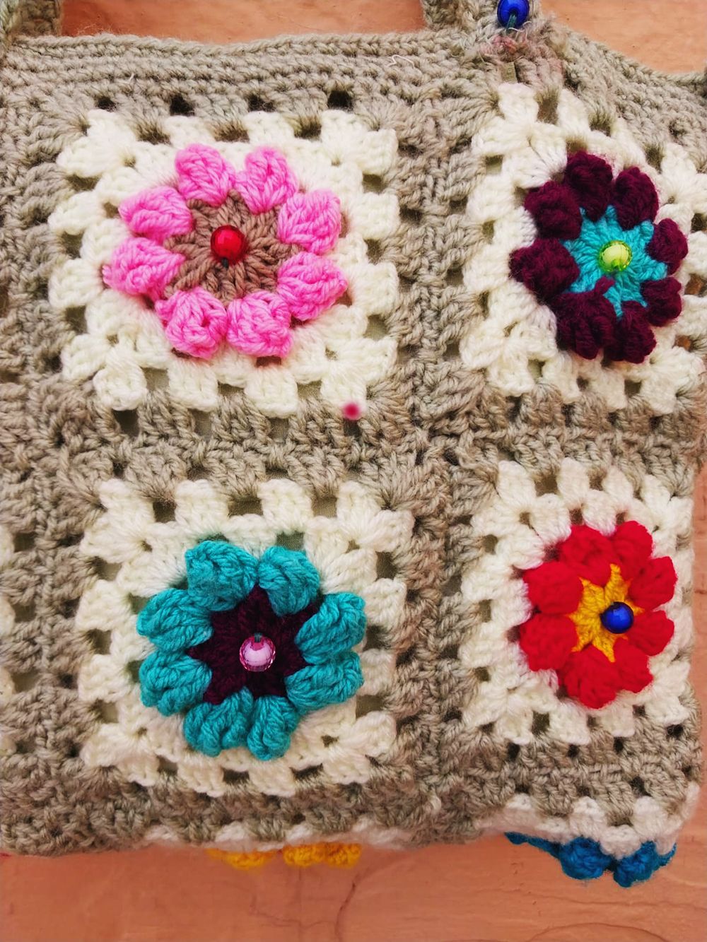 Granny Square Flower Crochet Handmade Bag : Fashionable and Stylish Crochet Bags for Women - Oshi.pk - Buy & Sell Online