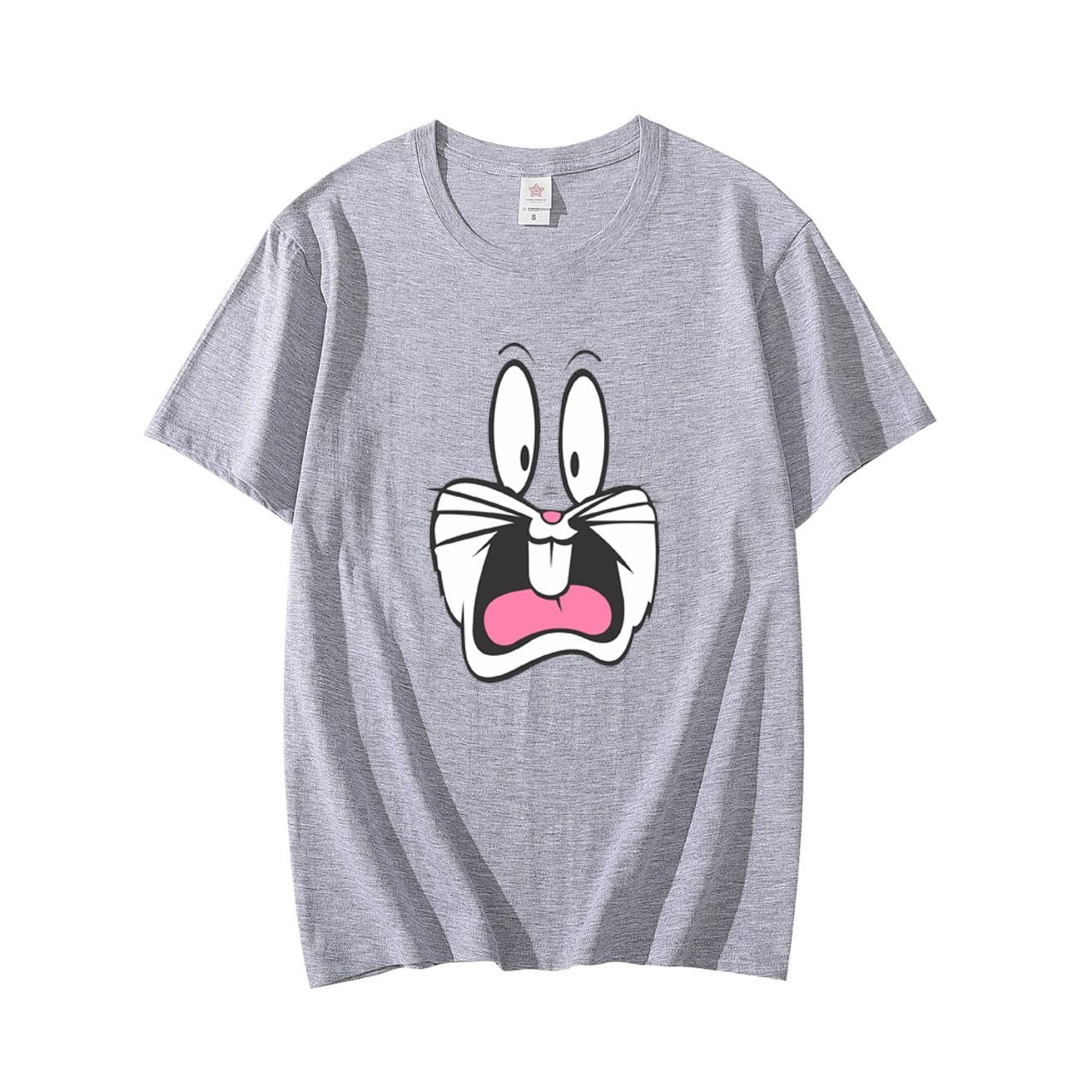 Grey Bugs Bunny Printed Half Sleeves O Neck T Shirt - Oshi.pk - Buy & Sell Online