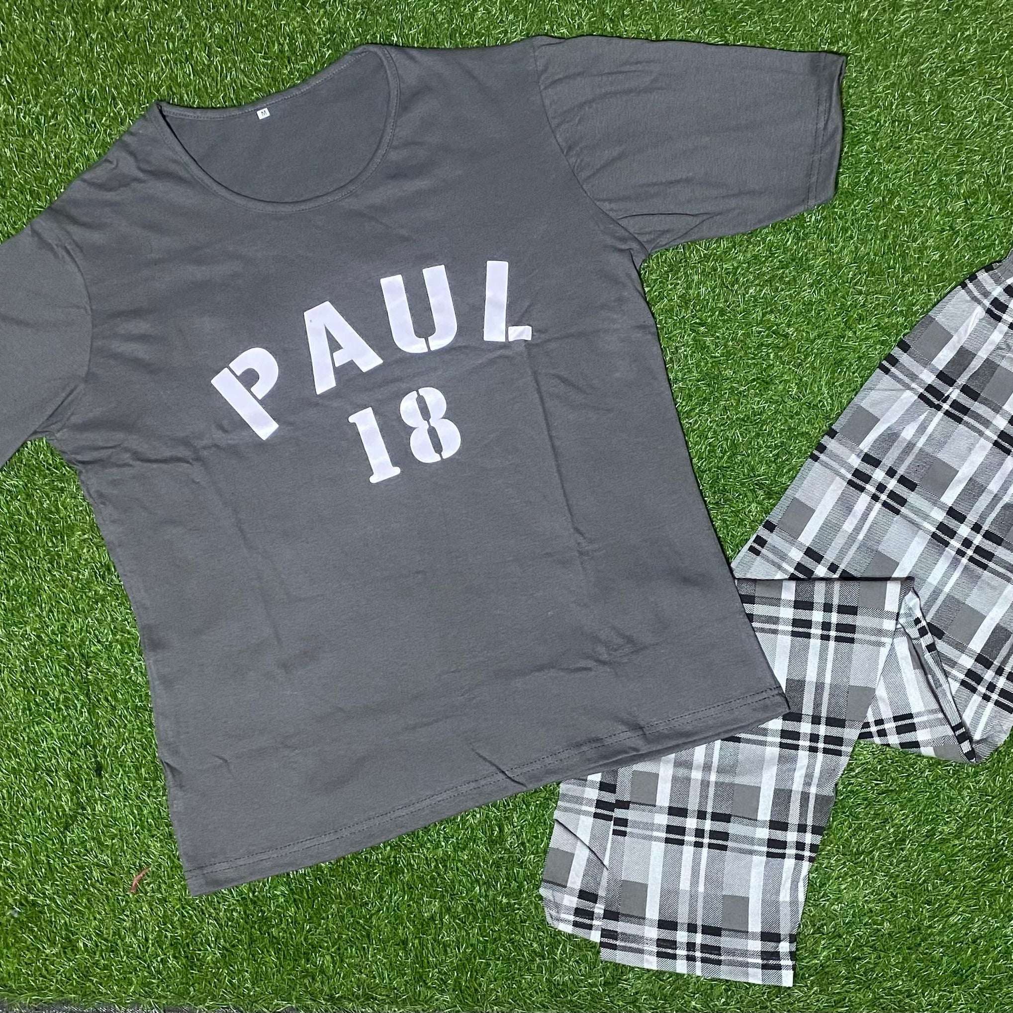 Grey Paul Printed Half Sleeves Tshirt and Pajama Home Wear - Oshi.pk - Buy & Sell Online