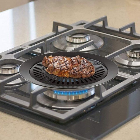 Grill Pan Smokeless Stove 12.5 inch with Removable Plate Electric Gas Stoves