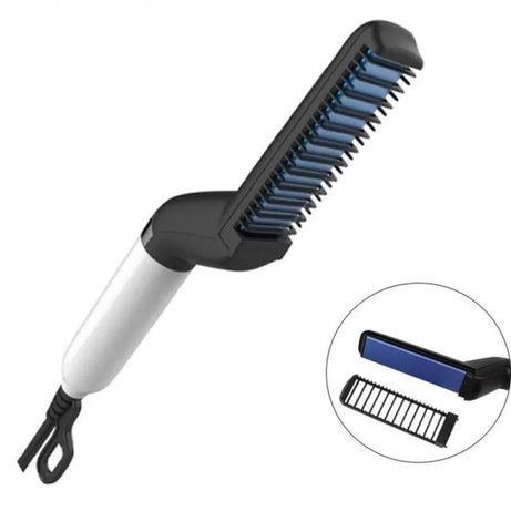 Hair & Beard Straightner Brush Hair Comb Brush Beard Straightener Hair Straighten Straightening Comb Hair Curler Quick Hair Styler For Men - Oshi.pk - Buy & Sell Online