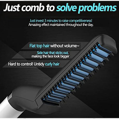 Hair And Beard Straightener Modelling Comb Ceramic-Iron Beard Comb - Oshi.pk - Buy & Sell Online