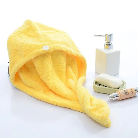 Hair Dryer Cap Towel Wrap Towel Quick Dry Cap Towel 100% Cotton Turban - Oshi.pk - Buy & Sell Online