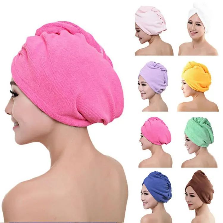 Hair Dryer Cap Towel Wrap Towel Quick Dry Cap Towel 100% Cotton Turban - Oshi.pk - Buy & Sell Online