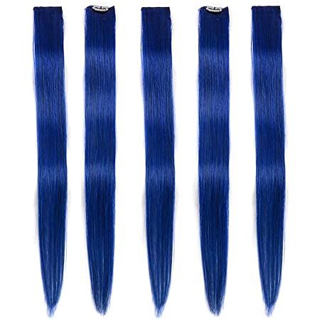 Hair Extensions Clip In Neon Hair Extension Hairpieces Party Highlights Synthetic Halloween Hair Accessories Colored Straight Extension Clip Ins for K - Oshi.pk - Buy & Sell Online