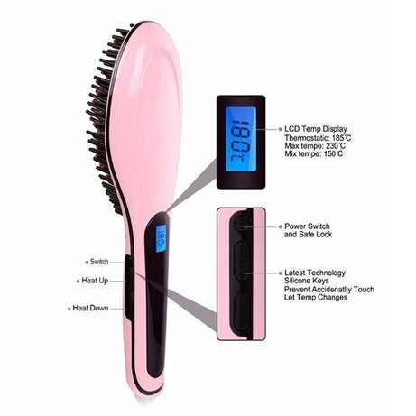 Hair Straightener Brush Fast Straightening Electric Hair Comb - Oshi.pk - Buy & Sell Online