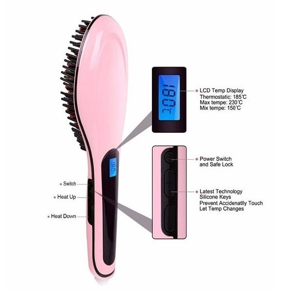 Hair Straightener Brush Fast Straightening Electric Hair Comb - Oshi.pk - Buy & Sell Online