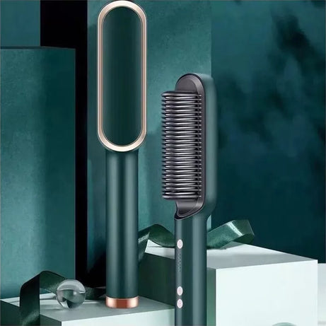 Hair Straightener Brush For Girls Anti Scald Straightening Brush 39 Second Quick Heat 5 Heat Levels Auto Shut Off (Multi-colors) - Oshi.pk - Buy & Sell Online