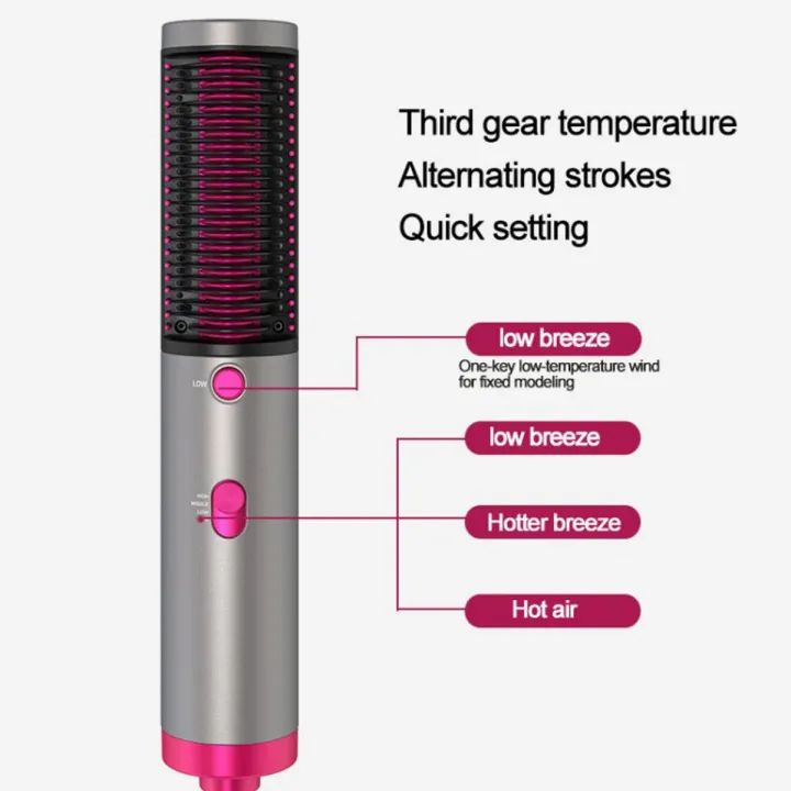 3 in 1 Hair Straightener Brush Round Hot Air Hair Dryer And Straightening Brush Fast Ceramic Heating With Anti Scald Feature Best Quality - Oshi.pk - Buy & Sell Online
