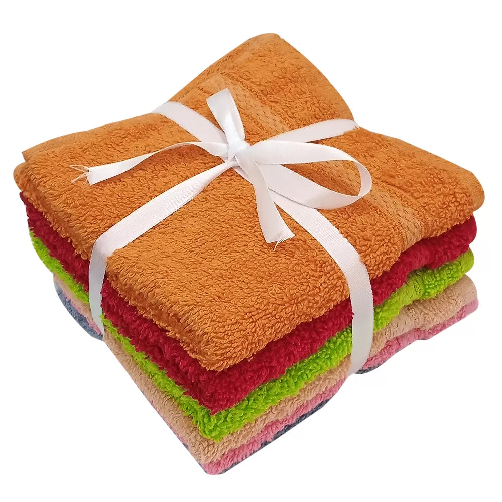 Hand Towel Face Towel Pack of 6 Colorful Towels 13 x 13 Inch Multicolored - Oshi.pk - Buy & Sell Online