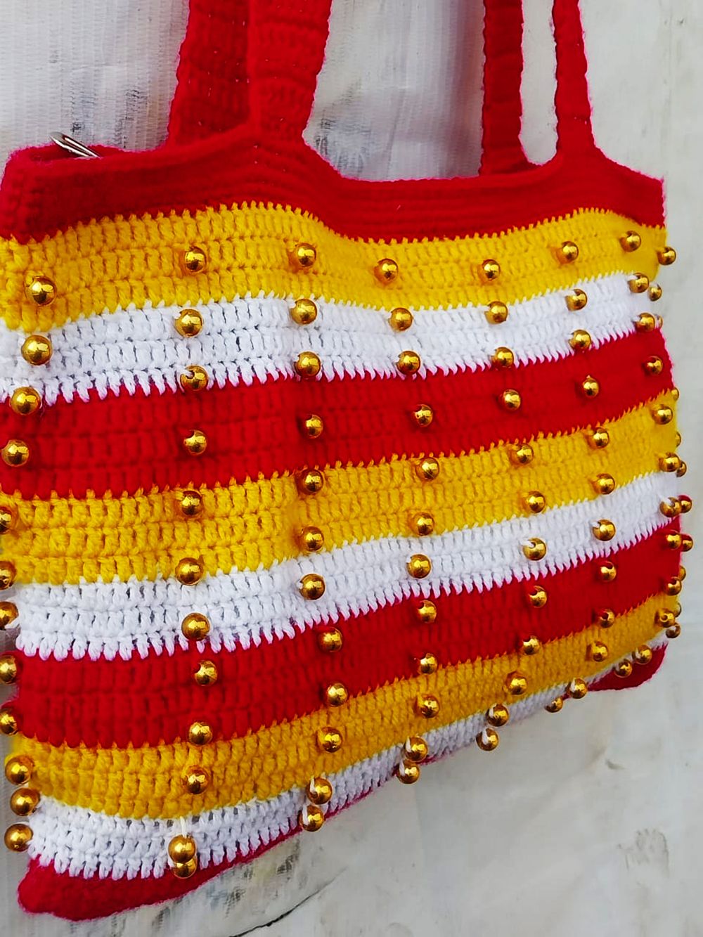 Handcrafted Crochet Bags Showcasing Artful Line Patterns : Fashionable Handmade Crochet Bags for Women - Oshi.pk - Buy & Sell Online