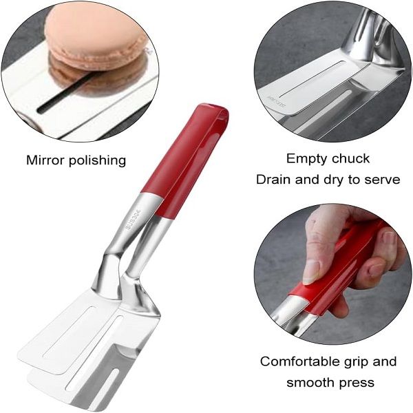 Handle Spatula Tongs Stainless Steel Grill Clamp Spatula Flipper Food Flip Shovel Clamp - Oshi.pk - Buy & Sell Online