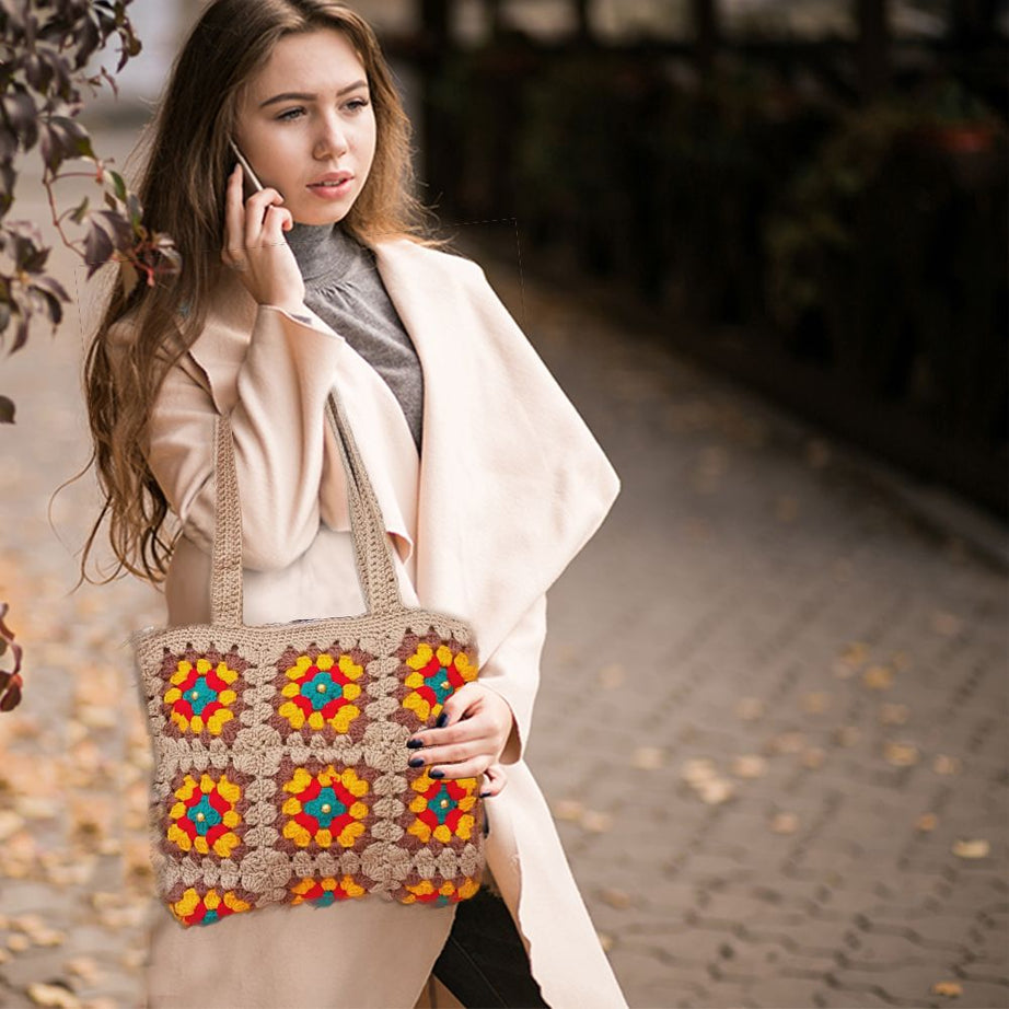 Handmade Crochet Bag for Ladiess: Stylish and Sustainable Bag - Granny Squar Crochet Bags for women - Oshi.pk - Buy & Sell Online