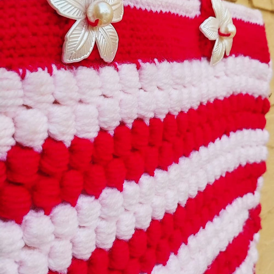 Handmade Crochet Bag For Women - Ladies Crochet Handbag, Stylish & Elegant Crochet Bag For Girls - Oshi.pk - Buy & Sell Online