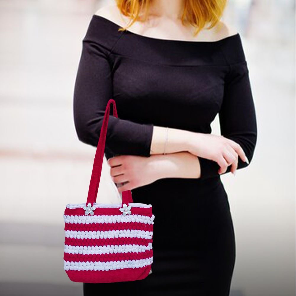 Handmade Crochet Bag For Women - Ladies Crochet Handbag, Stylish & Elegant Crochet Bag For Girls - Oshi.pk - Buy & Sell Online
