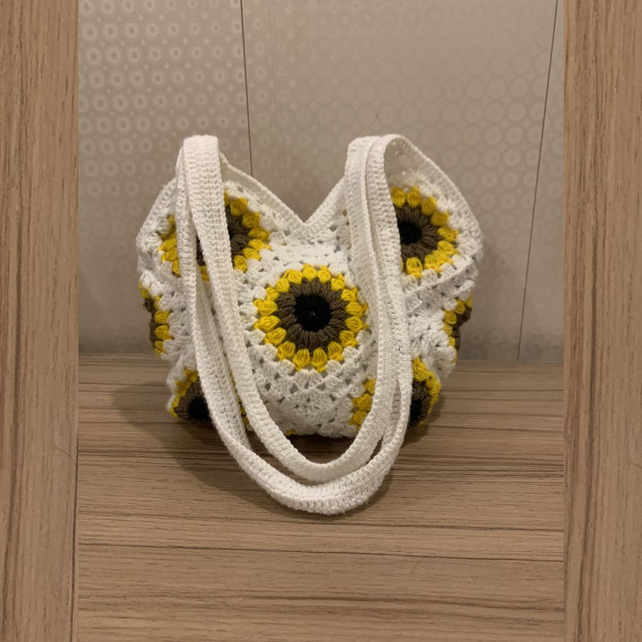 Handmade Crochet Bag For Women, Sunflower Granny Squares Handbag For Women, Ladies Crochet Handbag - Oshi.pk - Buy & Sell Online