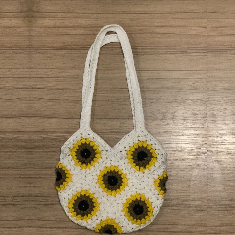 Handmade Crochet Bag For Women, Sunflower Granny Squares Handbag For Women, Ladies Crochet Handbag - Oshi.pk - Buy & Sell Online