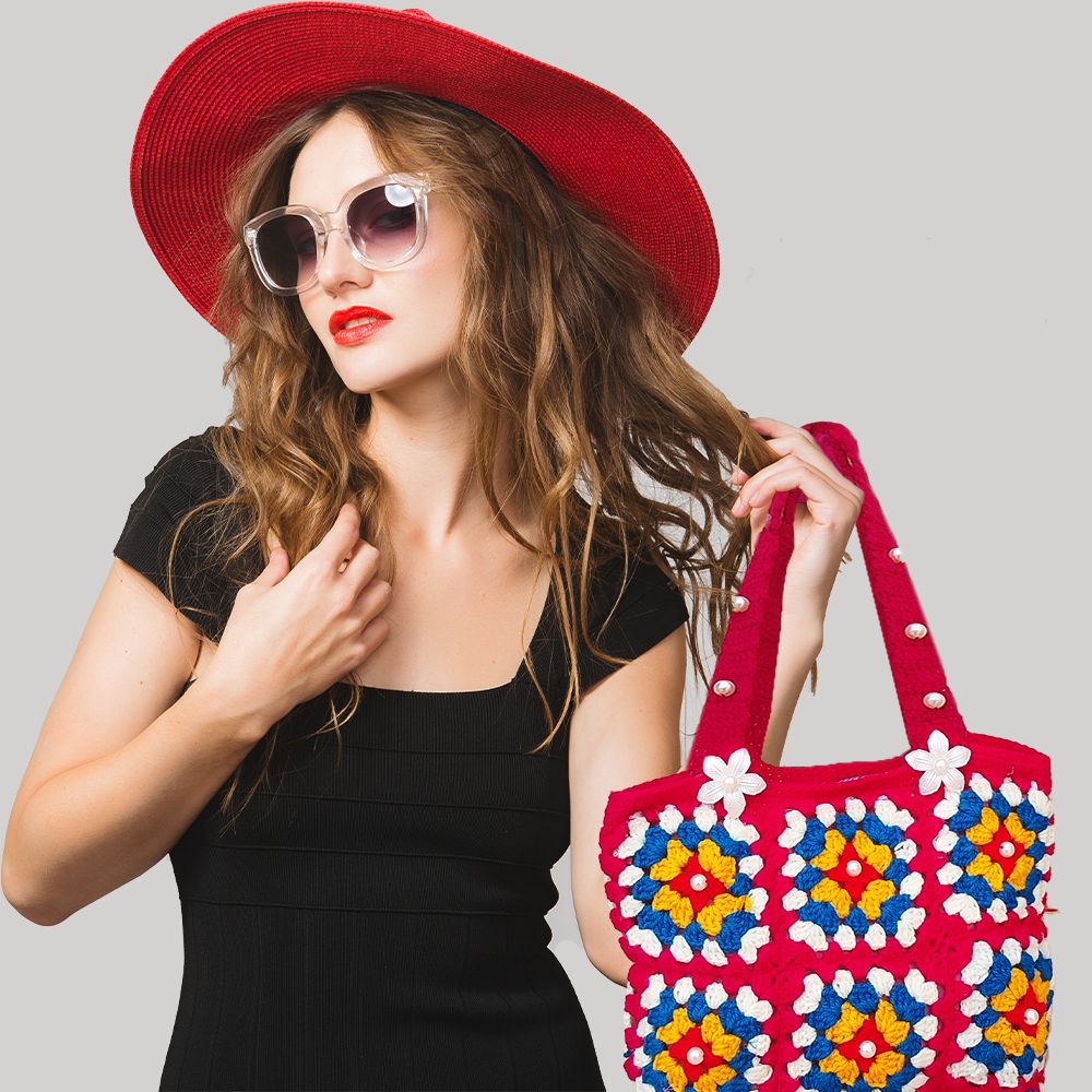 Handmade Granny Squar Crochet Bag - Sustainable Crochet Bags for Ladies - Stylish and elegant Bags for Girls - Oshi.pk - Buy & Sell Online