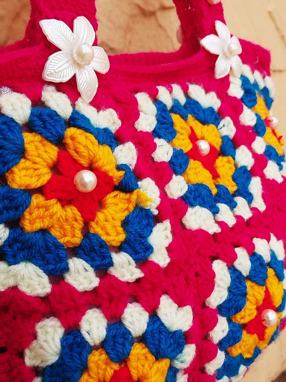 Handmade Granny Squar Crochet Bag - Sustainable Crochet Bags for Ladies - Stylish and elegant Bags for Girls - Oshi.pk - Buy & Sell Online