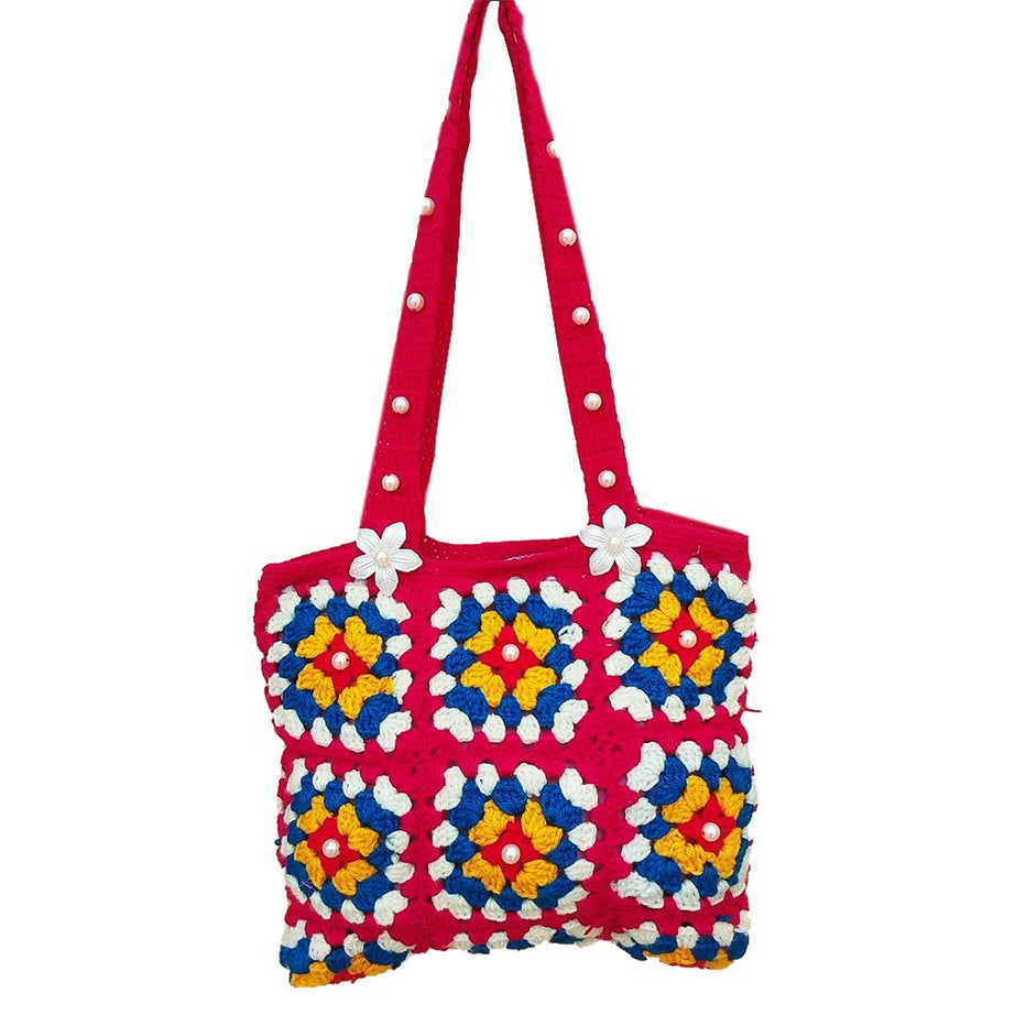Handmade Granny Squar Crochet Bag - Sustainable Crochet Bags for Ladies - Stylish and elegant Bags for Girls - Oshi.pk - Buy & Sell Online