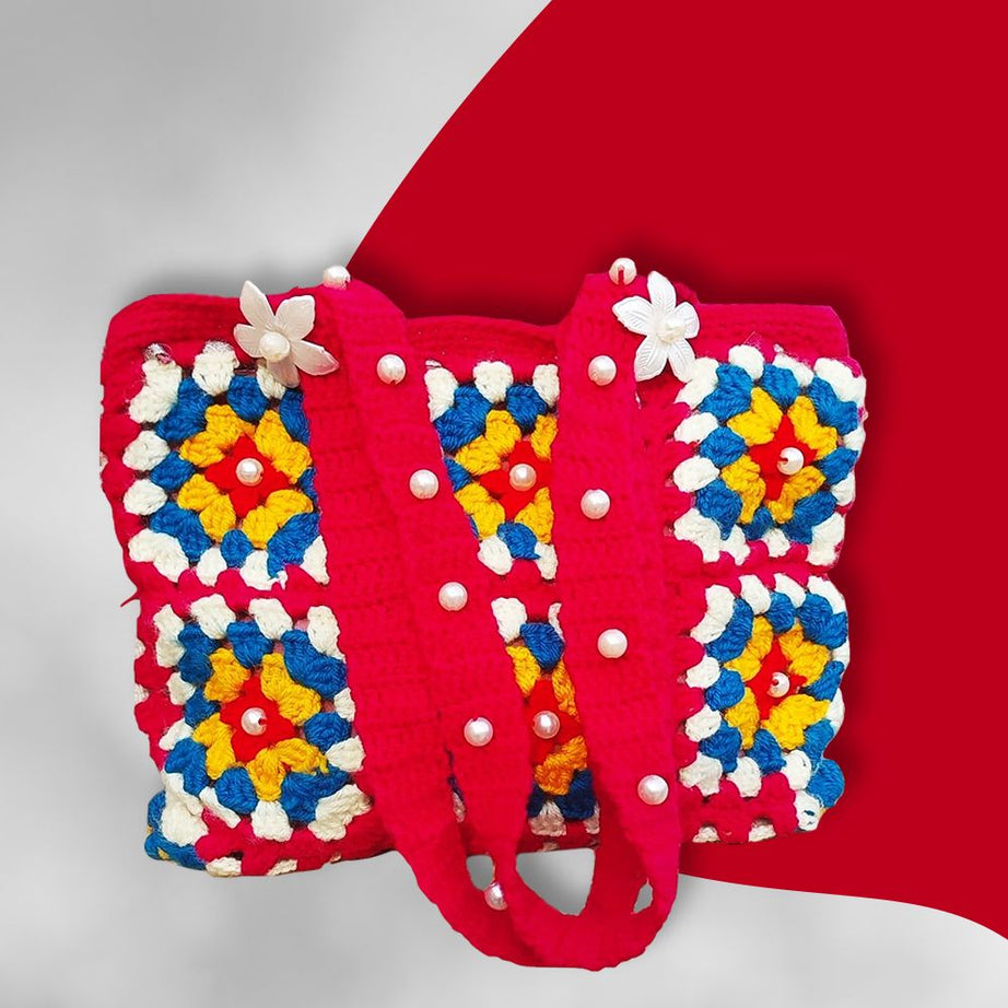Handmade Granny Squar Crochet Bag - Sustainable Crochet Bags for Ladies - Stylish and elegant Bags for Girls - Oshi.pk - Buy & Sell Online