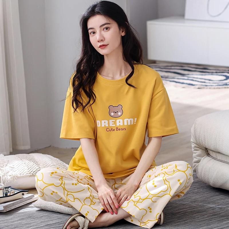 Yellow Cute Bear Printed Tshirt and Trouser For Her - Oshi.pk - Buy & Sell Online