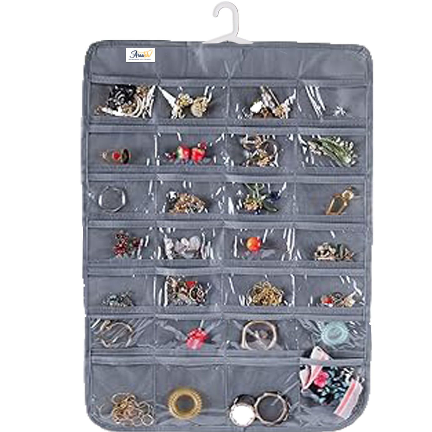 Pack of 2 - Hanging Jewelry Organizer, 28 Pocket Jewelry Chain Storage Bag Fabric Jewelry Organizer Holder for Necklace Bracelet Earring Ring Chain - Oshi.pk - Buy & Sell Online