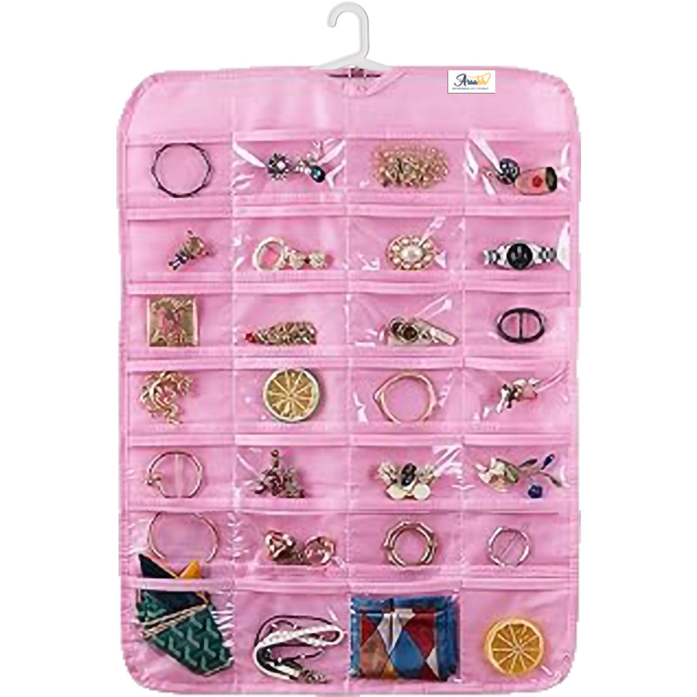 Pack of 2 - Hanging Jewelry Organizer, 28 Pocket Jewelry Chain Storage Bag Fabric Jewelry Organizer Holder for Necklace Bracelet Earring Ring Chain - Oshi.pk - Buy & Sell Online