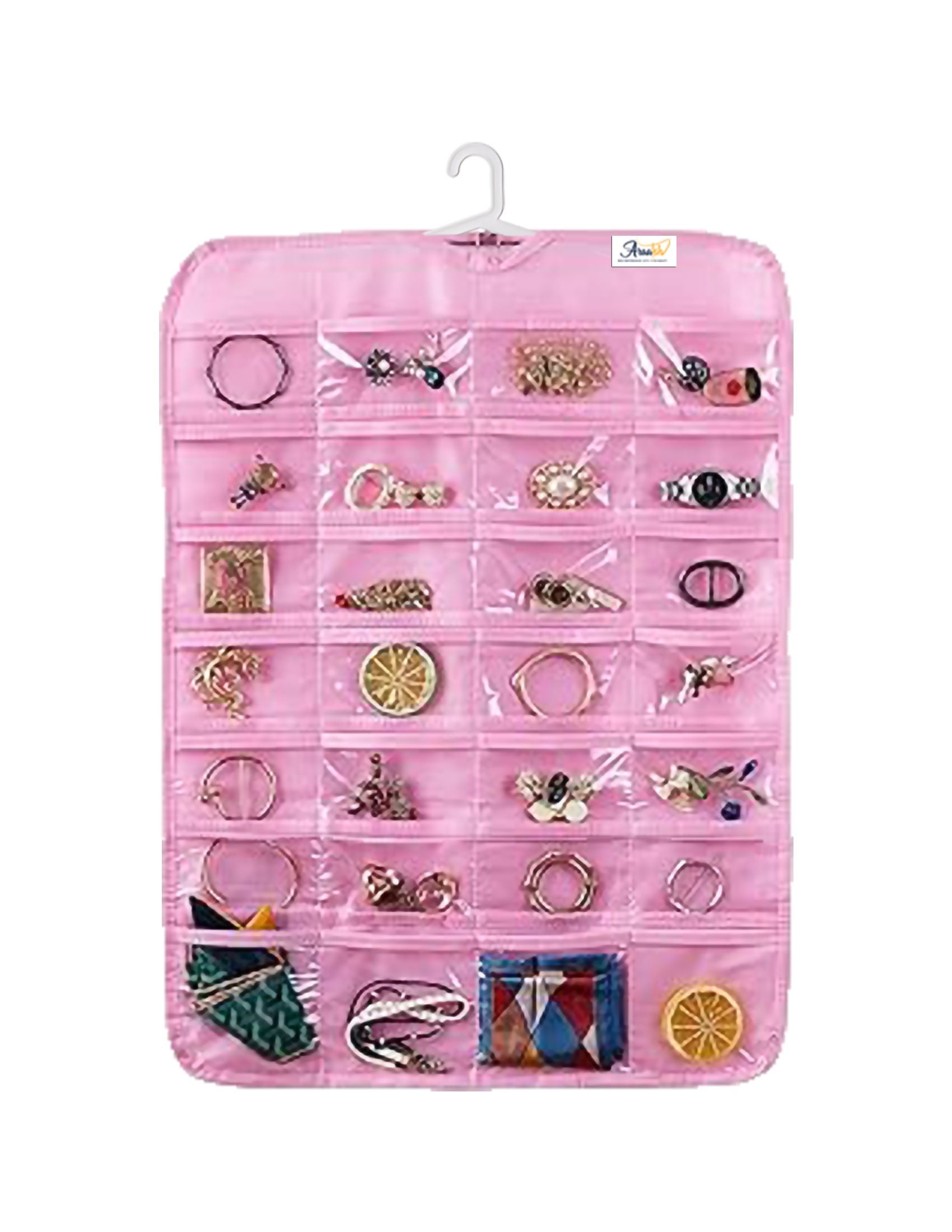 Pack of 2 - Hanging Jewelry Organizer, 28 Pocket Jewelry Chain Storage Bag Fabric Jewelry Organizer Holder for Necklace Bracelet Earring Ring Chain - Oshi.pk - Buy & Sell Online