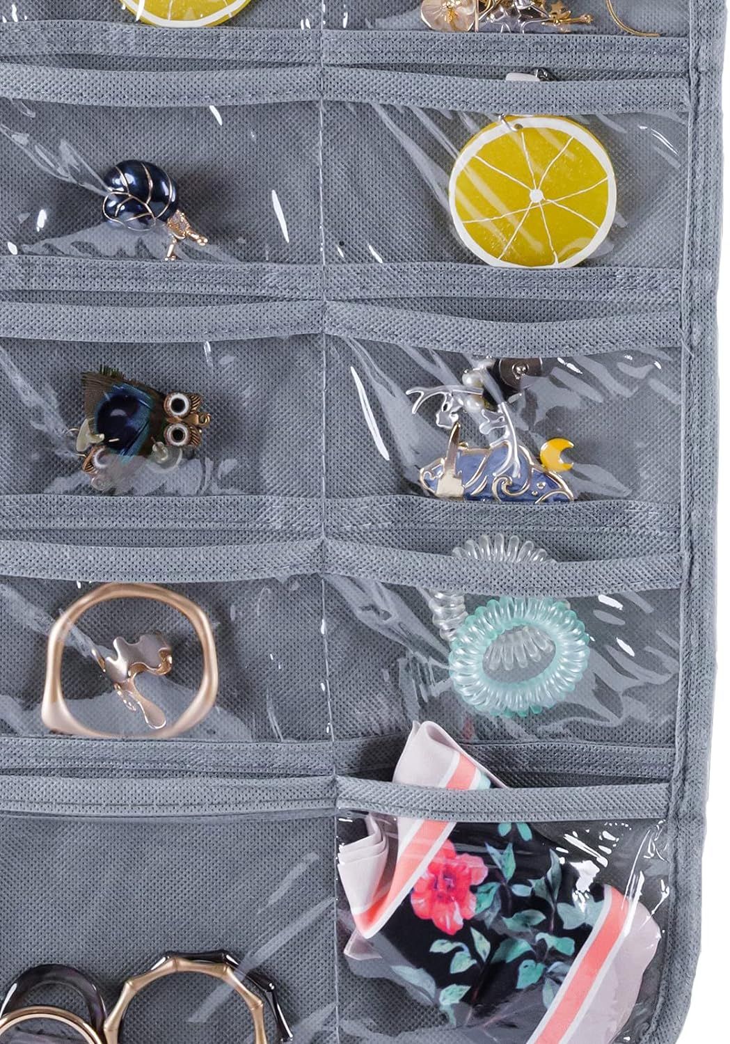 Pack of 2 - Hanging Jewelry Organizer, 28 Pocket Jewelry Chain Storage Bag Fabric Jewelry Organizer Holder for Necklace Bracelet Earring Ring Chain - Oshi.pk - Buy & Sell Online