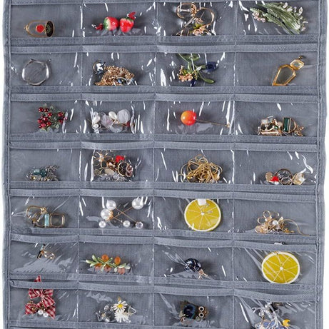 Pack of 2 - Hanging Jewelry Organizer, 28 Pocket Jewelry Chain Storage Bag Fabric Jewelry Organizer Holder for Necklace Bracelet Earring Ring Chain - Oshi.pk - Buy & Sell Online